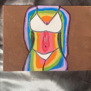 Body positive 5x7 inch homemade painting